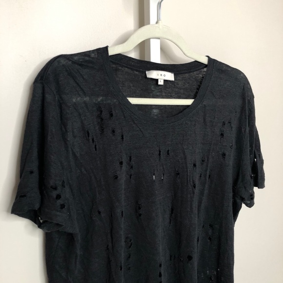 IRO DISTRESSED LINEN TEE - Picture 5 of 10